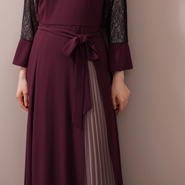 フォルムフォルマ（form forma）/《ゼクシィ掲載》スタンドカラー スリットワンピース+プリーツスカート/セットアップ