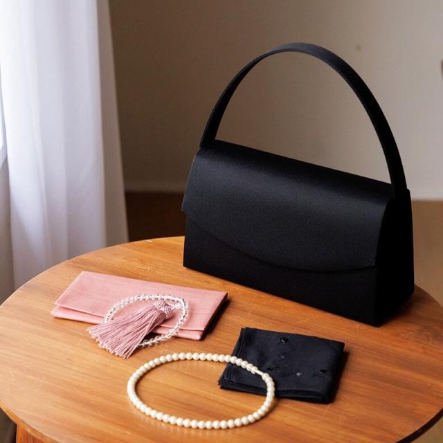 【NEW】フォルムフォルマ（form forma）/【喪服・礼服用】ブラックフォーマル雑貨・5点セット/バッグ・念珠・ふくさ・ネックレス・ハン…