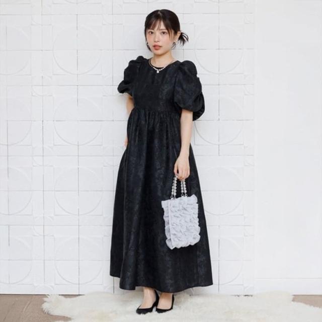 【NEW】フォルムフォルマ（form forma）/バブルスリーブジャガードドレス/結婚式/パーティー/お呼ばれ