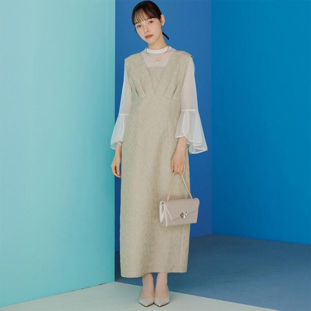 フォルムフォルマ（form forma）/ジャガードジャンパースカート・フリルブラウスセット/結婚式/パーティー/お呼ばれ
