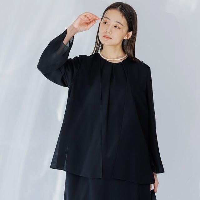 フォルムフォルマ（form forma）/【喪服・礼服】【洗える】/涼やかな羽織りジャケット/ブラックフォーマル