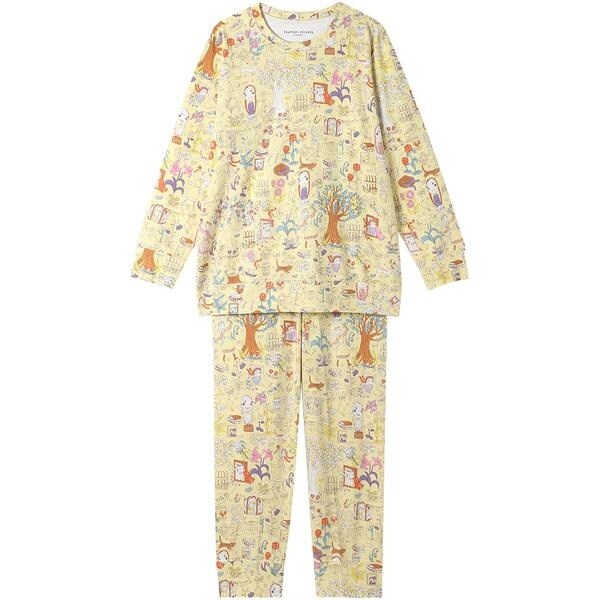 ◎新品 ワコール シルクパジャマ ニットジャージー L 花柄 ネイビー