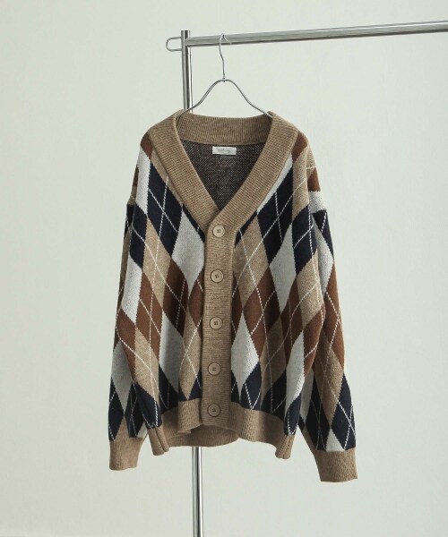 ニルウェイ（Nilway）/オーバーサイズダブルジャガードアーガイル柄