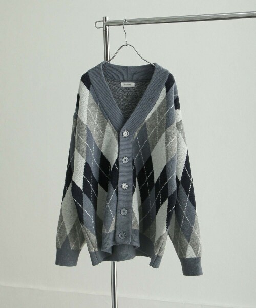ニルウェイ（Nilway）/オーバーサイズダブルジャガードアーガイル柄カーディガンの通販は 7,375円