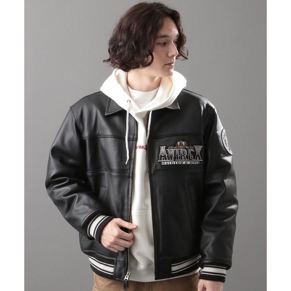 ジャケット スタジャン avirex アヴィレックス メンズ VARSITY JACKET