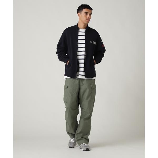 アヴィレックス（AVIREX）/NAVAL STAND COLLAR ZIP KNIT JACKET 