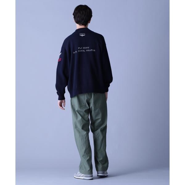 アヴィレックス（AVIREX）/NAVAL STAND COLLAR ZIP KNIT JACKET 