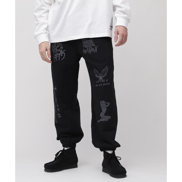 アヴィレックス（AVIREX）/《WEB限定》STENCIL PRINT SWEAT PANTS ／ ステンシル プリント スウェッ