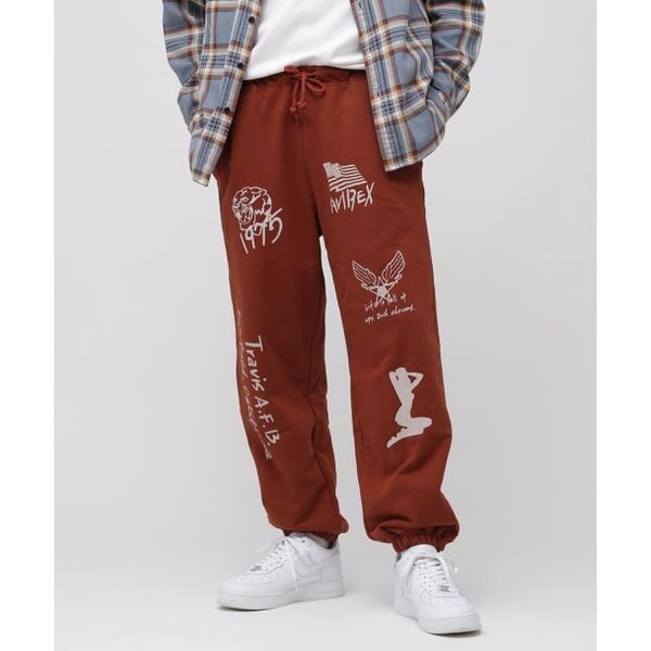 アヴィレックス（AVIREX）/《WEB限定》STENCIL PRINT SWEAT PANTS ／ ステンシル プリント スウェッ