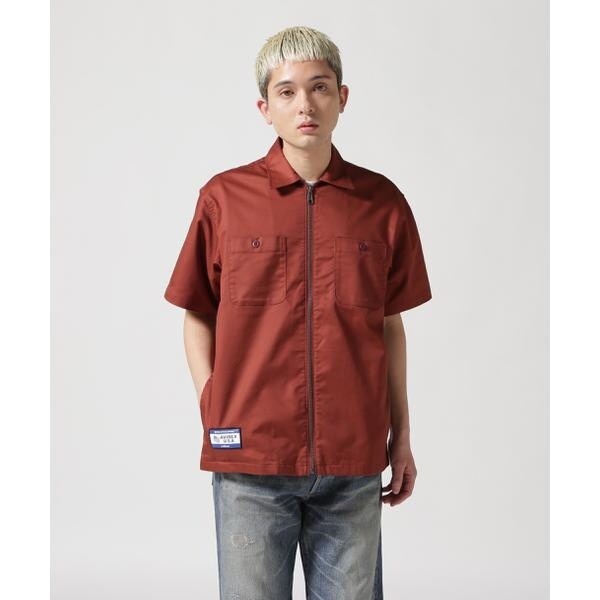 アヴィレックス（AVIREX）/《WEB&限定》S／S ZIP UP WORK SHIRT ／ ショートスリーブ ジップア