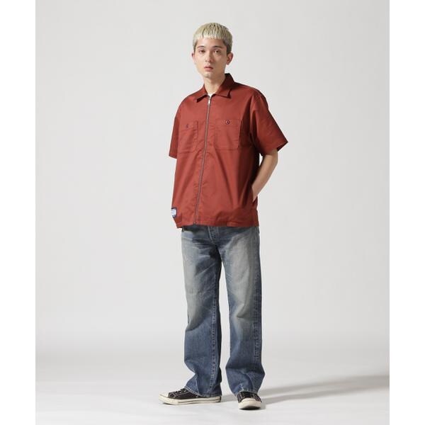 アヴィレックス（AVIREX）/《WEB&限定》S／S ZIP UP WORK SHIRT ／ ショートスリーブ ジップア