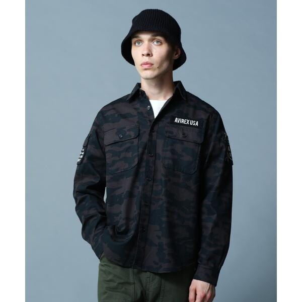アヴィレックス（AVIREX）/BASIC FATIGUE KHAKI L／S SHIRT／長袖 ファティーグ カーキ シャツ_2