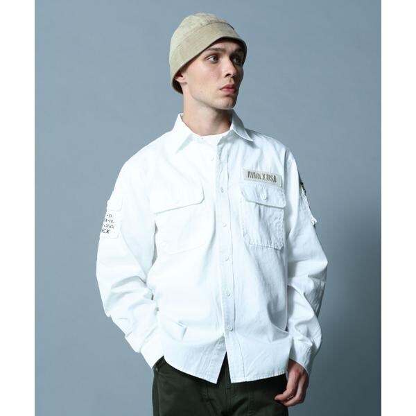 アヴィレックス（AVIREX）/BASIC FATIGUE KHAKI L／S SHIRT／長袖 ファティーグ カーキ シャツ_3