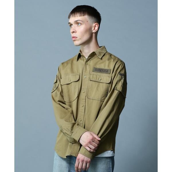 アヴィレックス（AVIREX）/BASIC FATIGUE KHAKI L／S SHIRT／長袖 ファティーグ カーキ シャツ_5