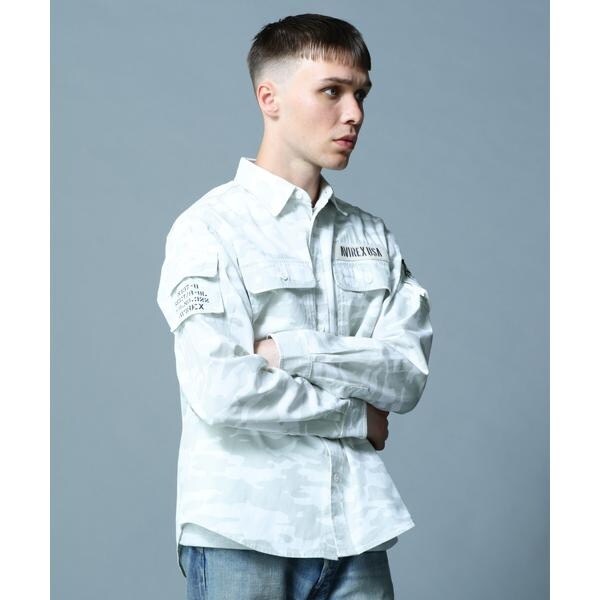 アヴィレックス（AVIREX）/BASIC FATIGUE KHAKI L／S SHIRT／長袖 ファティーグ カーキ シャツ_6