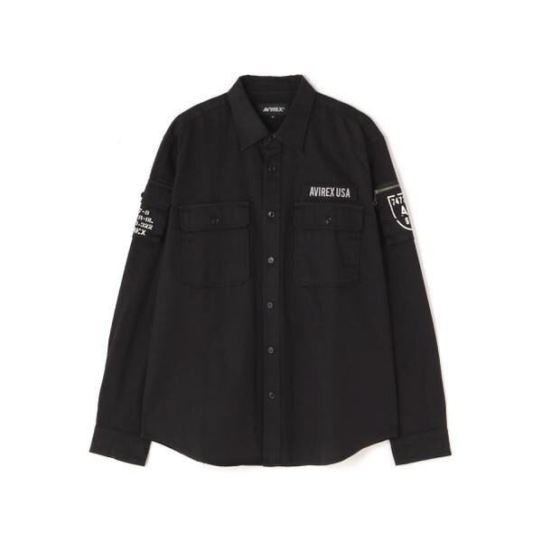 アヴィレックス（AVIREX）/BASIC FATIGUE KHAKI L／S SHIRT／長袖 ファティーグ カーキ シャツ_8