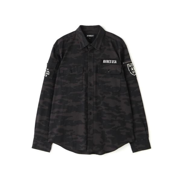 アヴィレックス（AVIREX）/BASIC FATIGUE KHAKI L／S SHIRT／長袖 ファティーグ カーキ シャツ_11