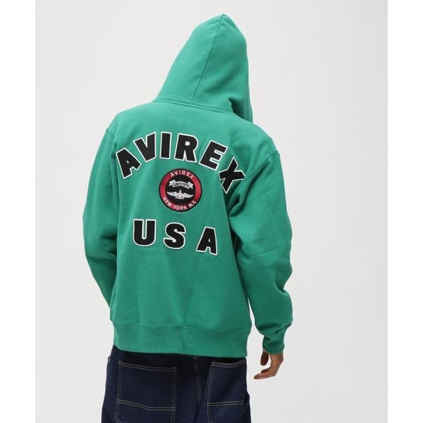 アヴィレックス（AVIREX）/VARSITY LOGO SWEAT ZIP UP PARKA ／バーシティ ロゴ スウェット ジッ_1