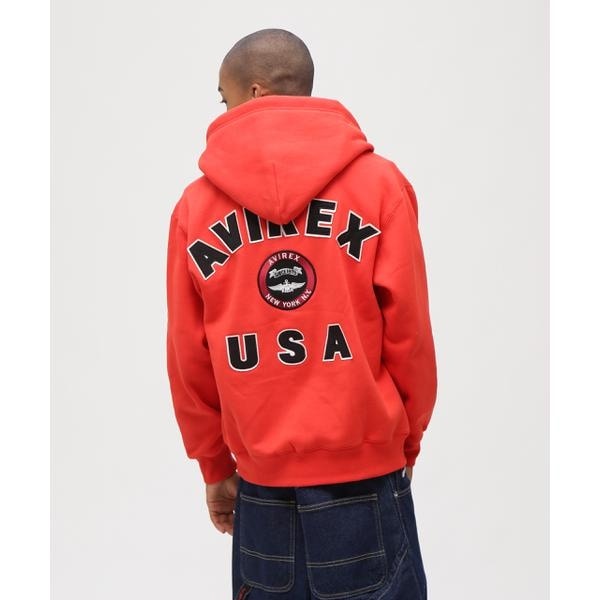 アヴィレックス（AVIREX）/VARSITY LOGO SWEAT ZIP UP PARKA ／バーシティ ロゴ スウェット ジッ_2