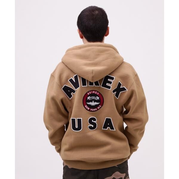 アヴィレックス（AVIREX）/VARSITY LOGO SWEAT ZIP UP PARKA ／バーシティ ロゴ スウェット ジッ_3
