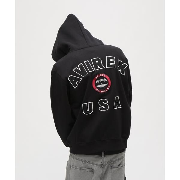 アヴィレックス（AVIREX）/VARSITY LOGO SWEAT ZIP UP PARKA ／バーシティ ロゴ スウェット ジッ_8