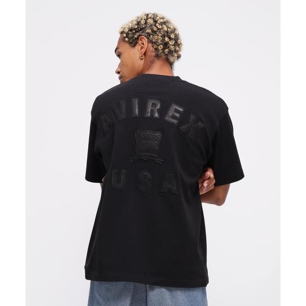 アヴィレックス（AVIREX）/《直営店限定》SIGNATURE VARSITY LEATHER LOGO T−SHIRT ／ シグ