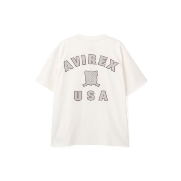 アヴィレックス（AVIREX）/《直営店限定》SIGNATURE VARSITY LEATHER LOGO T−SHIRT ／ シグ