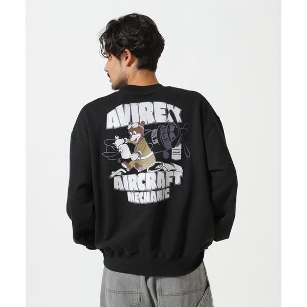 アヴィレックス（AVIREX）/《WEB&DEPOT限定》FLIGHT MECHANIC CREW NECK SWEAT ／ フライ