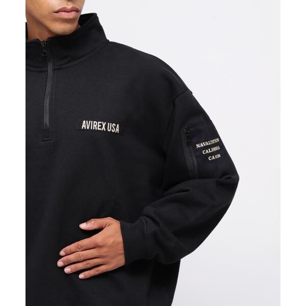 アヴィレックス（AVIREX）/《WEB限定》HALF ZIP FATIGUE SWEAT／ハーフジップ ファティーグ スウェット