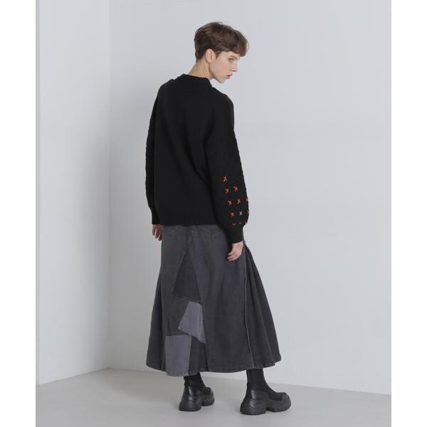 アヴィレックス（AVIREX）/《直営店限定》BOTTLE NECK SLEEVE EMBROIDERY TOPS／ボトルネック