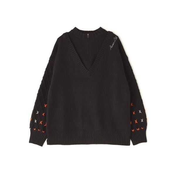 アヴィレックス（AVIREX）/《直営店限定》BOTTLE NECK SLEEVE EMBROIDERY TOPS／ボトルネック