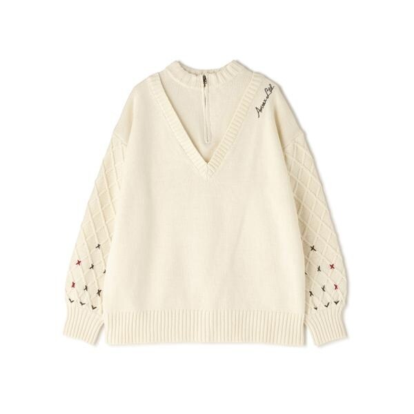 アヴィレックス（AVIREX）/《直営店限定》BOTTLE NECK SLEEVE EMBROIDERY TOPS／ボトルネック