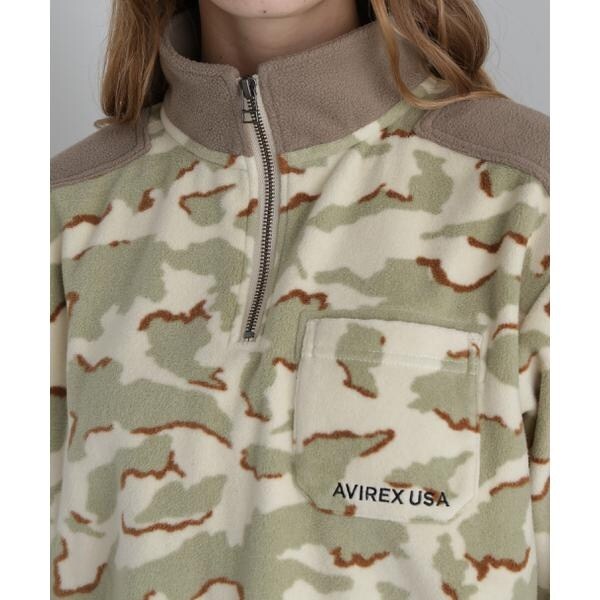 アヴィレックス（AVIREX）/《直営店限定》HALF ZIP FLEECE TOPS／ハーフジップフリーストップス