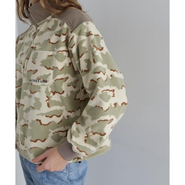 アヴィレックス（AVIREX）/《直営店限定》HALF ZIP FLEECE TOPS／ハーフジップフリーストップス