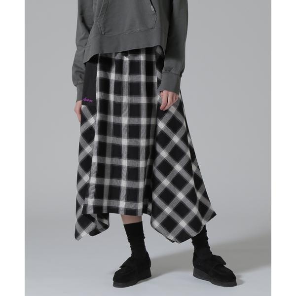 アヴィレックス（AVIREX）/WAFFLE OMBRE CHECK IRREGULAR SKIRT／ワッフルオンブレチェック イレ