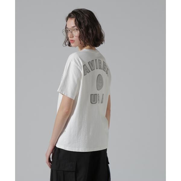 アヴィレックス（AVIREX）/《50th Anniversary》LEATHER PATCHED VARSITY T−SHIRT／