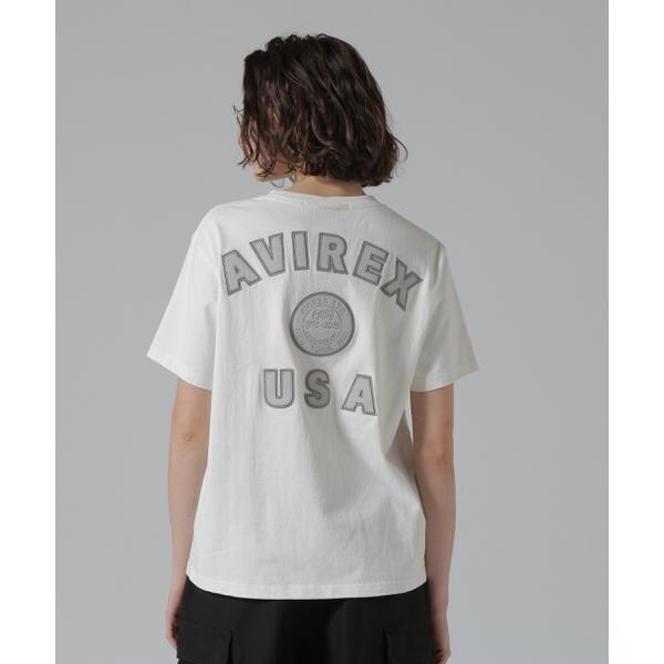 アヴィレックス（AVIREX）/《50th Anniversary》LEATHER PATCHED VARSITY T−SHIRT／