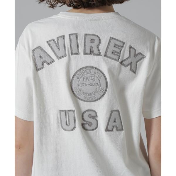 アヴィレックス（AVIREX）/《50th Anniversary》LEATHER PATCHED VARSITY T−SHIRT／