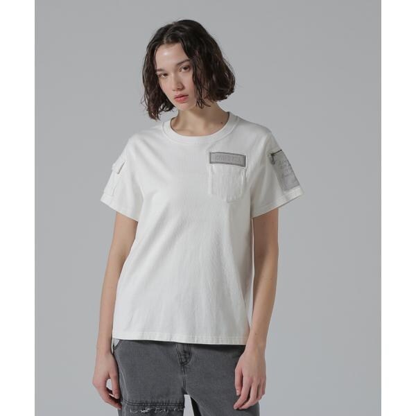 アヴィレックス（AVIREX）/《50th Anniversary》LEATHER PATCHED FATIGUE T−SHIRT／