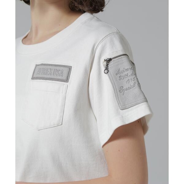 アヴィレックス（AVIREX）/《50th Anniversary》LEATHER PATCHED FATIGUE T−SHIRT／