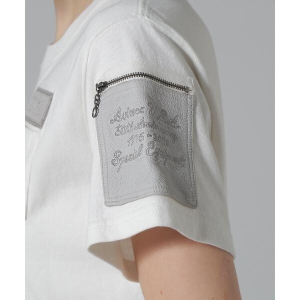 アヴィレックス（AVIREX）/《50th Anniversary》LEATHER PATCHED FATIGUE T−SHIRT／