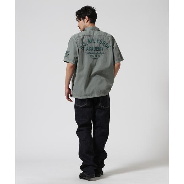 アヴィレックス（AVIREX）/FADED WORK SHIRT ”USAFA” ／ フェイド 半袖ワークシャツ ／ AVIREX