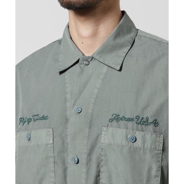 アヴィレックス（AVIREX）/FADED WORK SHIRT ”USAFA” ／ フェイド 半袖ワークシャツ ／ AVIREX