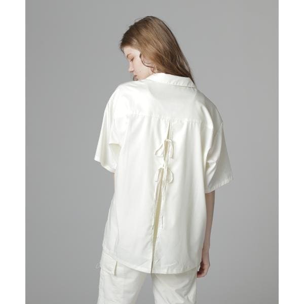 アヴィレックス（AVIREX）/《直営店限定》WOMEN’S BACK RIBBON TENCEL SHIRTS／バックリボン テン