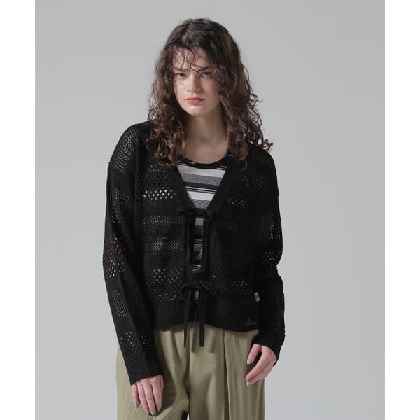 アヴィレックス（AVIREX）/《直営店限定》MACRAME RIBBON KNIT CARDIGAN／マクラメリボンニットカーディ