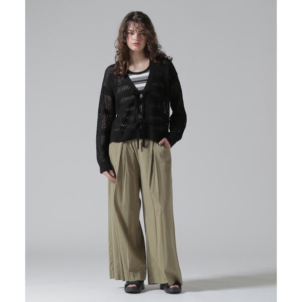 アヴィレックス（AVIREX）/《直営店限定》MACRAME RIBBON KNIT CARDIGAN／マクラメリボンニットカーディ