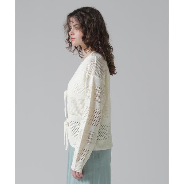 アヴィレックス（AVIREX）/《直営店限定》MACRAME RIBBON KNIT CARDIGAN／マクラメリボンニットカーディ