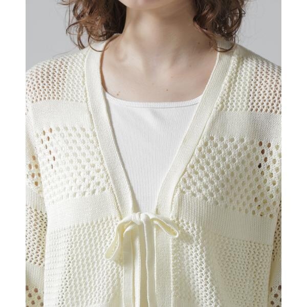 アヴィレックス（AVIREX）/《直営店限定》MACRAME RIBBON KNIT CARDIGAN／マクラメリボンニットカーディ