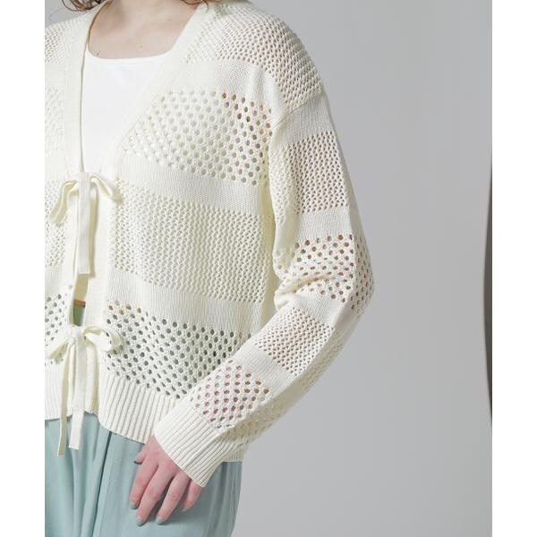 アヴィレックス（AVIREX）/《直営店限定》MACRAME RIBBON KNIT CARDIGAN／マクラメリボンニットカーディ