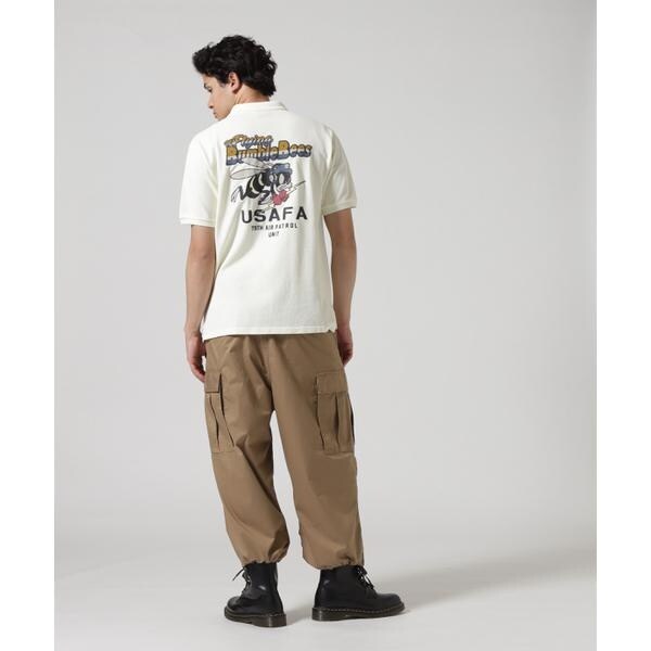アヴィレックス（AVIREX）/《直営店限定》FADE WASH EMB POLO ”BUMBLE BEE” ／ フェイドウォッシュ